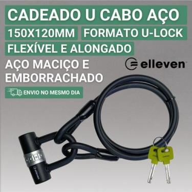 Imagem de Cadeado Preto Elleven ULock Cabo Aço 1,5MM X 12MM