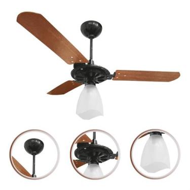 Imagem de Ventilador de Teto Yris 150W Ventex Preto Mogno Turbo Silencioso Venti