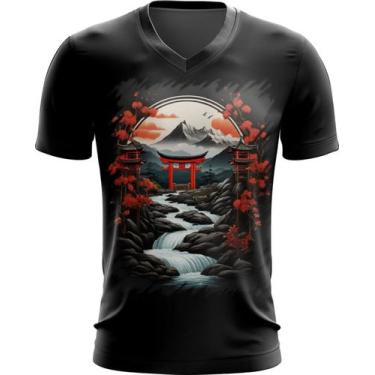 Imagem de Camiseta Gola V Paisagem Oriental Portão Torii 15 - Kasubeck Store®, I