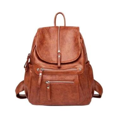 Imagem de Mochila De Couro Vintage Feminina De Alta Qualidade, Bolsa De Ombro Pa