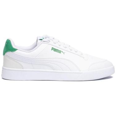 Imagem de Tênis Masculino Puma Shuffle Casual Branco/Verde, Branco, Verde, 40
