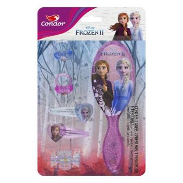Imagem de Kit Escova Cabelo CONDOR Frozen II 6 peças