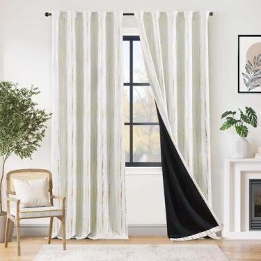 Imagem de Cortinas jinchan Blackout Boho, 96 polegadas, quarto e 2 painéis