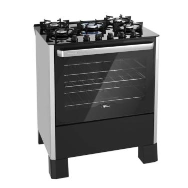 Imagem de Fogão de Piso a Gás Fischer Fit Line Trempe Iron 5 Bocas 95 Litros Bivolt Silver