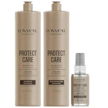 Imagem de Kit Protect Care 1 Shampoo 1 Condicionador 1L 1 Óleo 30ml Lowell