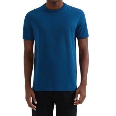 Imagem de Camiseta Masculina Hering MC Regular Azul Intenso - 0201AU0E, P, Azul