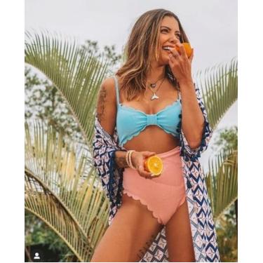 Imagem de Maiô Body Liso Duas Cores Blogueira Papilloo, M