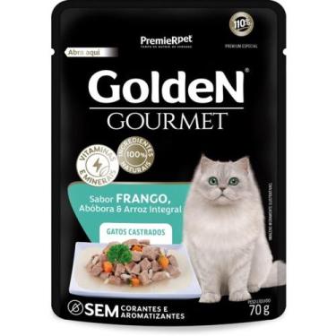 Imagem de Sache Golden para Gatos Castrados Frango, Abóbora e Arroz 70g - Caixa 