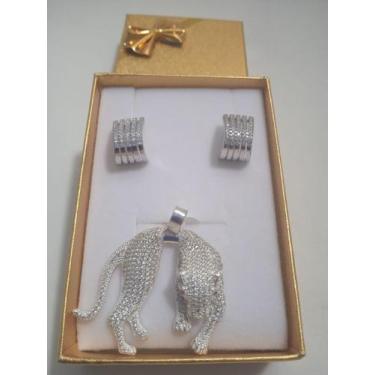 Imagem de Conjunto de brincos e pingentes de Prata com zircônia brancas - Brito 