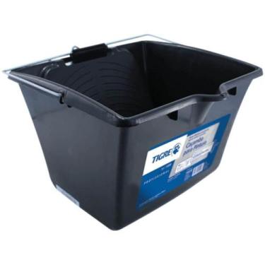 Imagem de Caçamba Plástica para Pintura 14L 130933 Resistente a Solventes Preto 