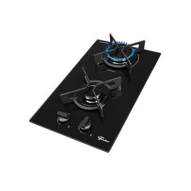 Imagem de Cooktop a Gás Fischer Fit Line Trempe Iron 2 Bocas Vidro Temperado Preto Bivolt