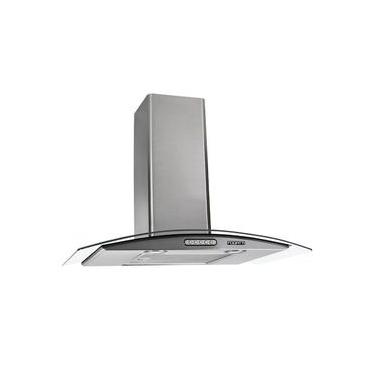 Imagem de Coifa de Parede Fogatti Vidro Curvo Duto Slim 70cm Inox com Exaustor Depurador Inox 110V
