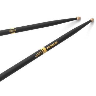 Imagem de Baqueta Promark American Hickory 5A ActiveGrip Black Rebound R5AAG com