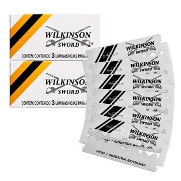 Imagem de Kit 6 Lâminas de Barbear Navalha para Barbeador Fio Duplo Aço Inox Wil