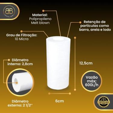Imagem de Filtro De Polipropileno, 5 X 2 1/2 Vazão Até 500 Litros/hr - Royal B&B