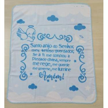 Imagem de Cobertor de bebê com Estampa Anjinho da Guarda - Incomfral, Azul