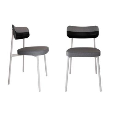 Imagem de Cadeira Alloa Fixa com 4 Pés 50 x 44,7 x 83,8 cm com 2 Unidade Cinza/P