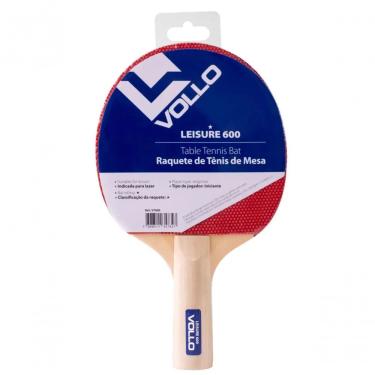 Imagem de Raquete de Tênis de Mesa Leisure 600 com Dois Lados de Borracha Vermelha e Preta Bivolt Vollo Sports 15CM