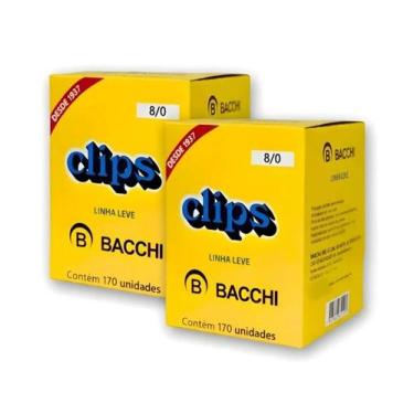 Imagem de Clips de Papel Bacchi Nº 8/0 Original Kit com 2 Caixas 340 Unidades Aç