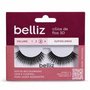 Imagem de Cilios Postiços Belliz Fios 3D Superlongo Volume 3 Cod.2655 - BELLIZ C