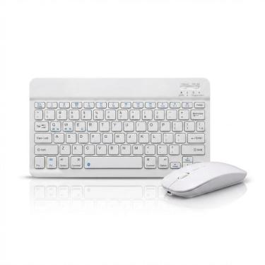 Imagem de Kit Teclado e Mouse Sem Fio Branco para PC e Notebook com Conexão USB,