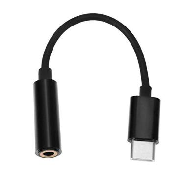 Imagem de Cabo Adaptador Usb Tipo-c P/ P2 Fone Xiaomi Moto Z Force Mi 8 Lite Resistente Similar (Preto)