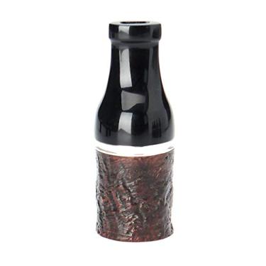 Imagem de MUXIANG Briar Suporte para bocal de madeira para charuto com ponta para charuto feito à mão com jateamento de areia, suporte para filtro de charuto de madeira, 40 anéis
