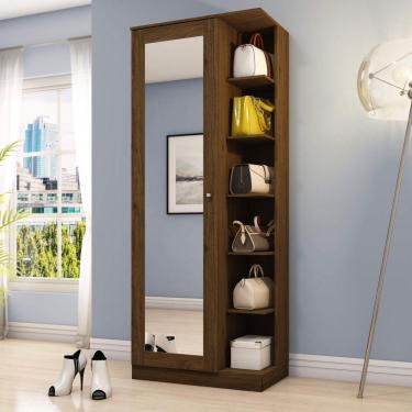 Imagem de Sapateira 1 Porta com Espelho Happy Espresso Móveis Castanho Espresso Móveis