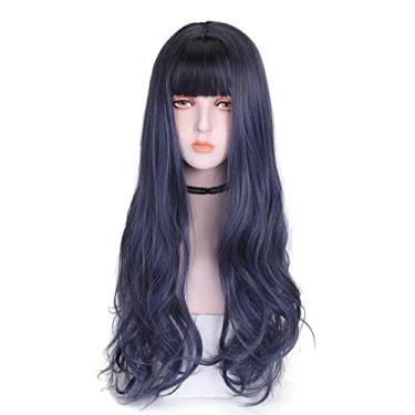Imagem de Peruca de cabelo cacheado longo JAMBHALA para mulheres peruca ondulada fofa peruca sintética natural para dia/festa/cosplay 27 polegadas