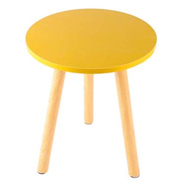 Imagem de Mesa lateral Mesa de canto Mesa de centro Simples Pequeno Apartamento Mesa de Chá Moderna Sala de Estar Multifuncional Mesa Pequena Móveis Mesa Lateral Mesa de Chá Mesa de Café (Cor: Amarelo)