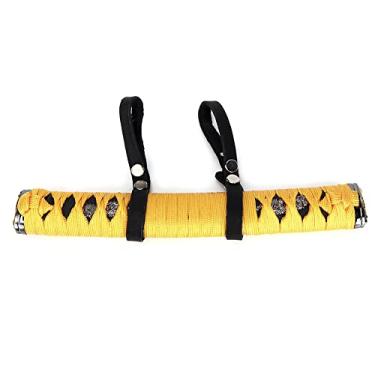 Imagem de ZPSHYD Alça de pegar, alça de garra de barra de rolagem universal para carro alça interna para encosto de cabeça assento traseiro acessórios para barra de rolo (laranja preto)