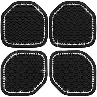 Imagem de Porta-copos de carro com 4 peças brilhantes para Wrangler JL JLU 2020 Gladiator JT Auto Antiderrapante Strass Inserção de porta-copos para carro
