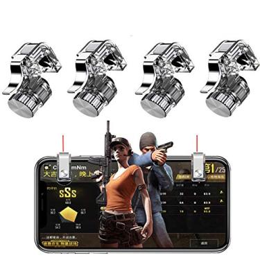 Imagem de Onyehn 2 pares versão atualizada botão de metal gatilho de jogo para smartphone L1 R1 Shooter Gamepad joysticks jogo de tiro para controle PUGB acessórios de bloco de jogos