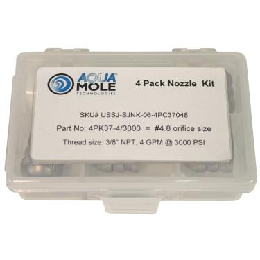 Imagem de Conjunto de 4 peças de bocal de coador de nariz com botão NPT de 3/8" 4,0 GPM 3000 PSI 4.8 Orifício
