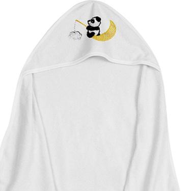 Imagem de Toalha Baby C/ Capuz Tecebem Bordada Kinder Iris Branco