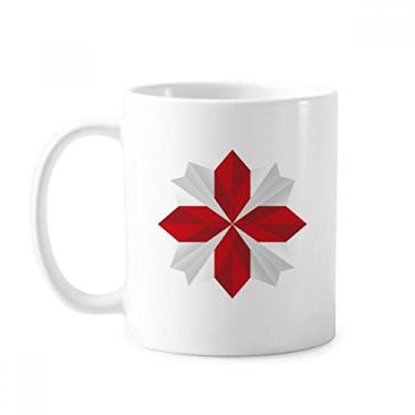 Imagem de Caneca abstrata com estampa de flores de origami de Natal cerâmica cerâmica xícara de porcelana