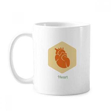Imagem de Body Organs Caneca de coração cerâmica xícara de café porcelana louça