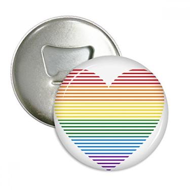Imagem de Rainbow Gay Lésbica Forrado Coração Abridor de Garrafas Imã de Geladeira Emblema Multifuncional