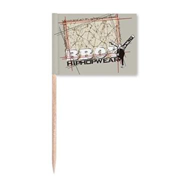 Imagem de Graffiti Street Culture Boy Hip Hop Bandeira de palito de dente marcador Topper Decoração de festa