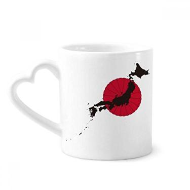 Imagem de Caneca com estampa de mapa japonês caneca de café cerâmica copo de coração de vidro