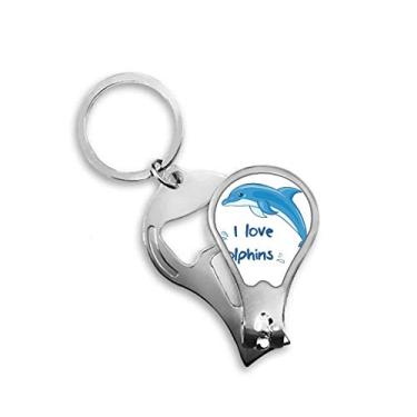 Imagem de Chaveiro abridor de cortador de unhas I Love Dolphins Illustrate