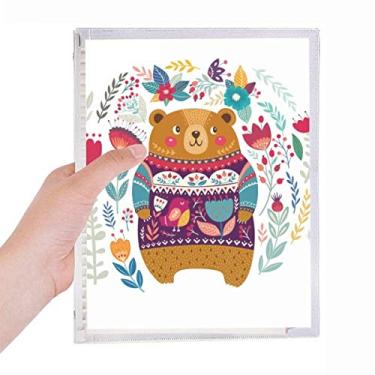 Imagem de Caderno de desenho animado urso rosa com folhas soltas recarregável, diário de papelaria