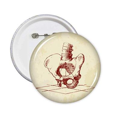 Imagem de Esqueleto humano esboço quadril coluna alfinetes redondos crachá botão emblema acessório decoração 5 peças