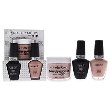 Imagem de Match Makers Plus Dip – I Seek by Cuccio para mulheres – 3 unidades de sistema de imersão em pó profissional de 45 g, gel de banho de 12,5 g, esmalte colorido de 12 g