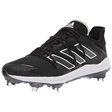 Imagem de adidas Tênis de beisebol masculino Fv8805, Preto/Preto/Glory Mint, 46