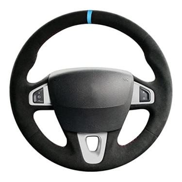 Imagem de OZEQO Tampa do volante do carro Suede, apto para Renault Fluence (ZE) 2010-2016 Megane 2008-2016 Samsung SM3 2009 2010 2011 2012-2014