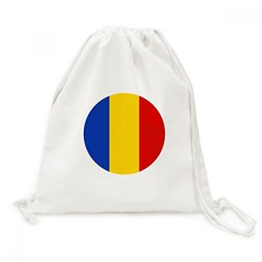 Imagem de Mochila com cordão e estampa de símbolo europeu, bandeira nacional da Romênia