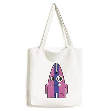 Imagem de Universo Alienígena listrada roxa monstro sacola sacola de compras bolsa casual bolsa de mão