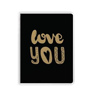 Imagem de Caderno de anotações escritas à mão Love You capa de goma Diário capa macia