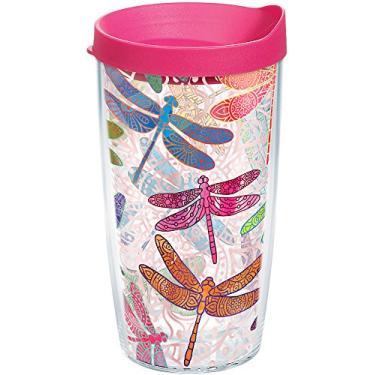 Imagem de Tervis Dragonfly Mandala Feito nos EUA Copo de Viagem Isolado com Parede Dupla Mantém Bebidas Frias e Quentes, 473 ml, Clássico